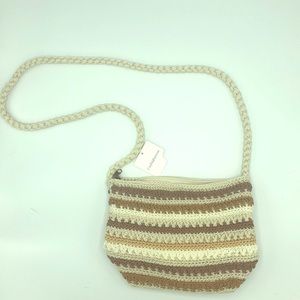 Croft and Barrow Crochet Style Brown Crossbody